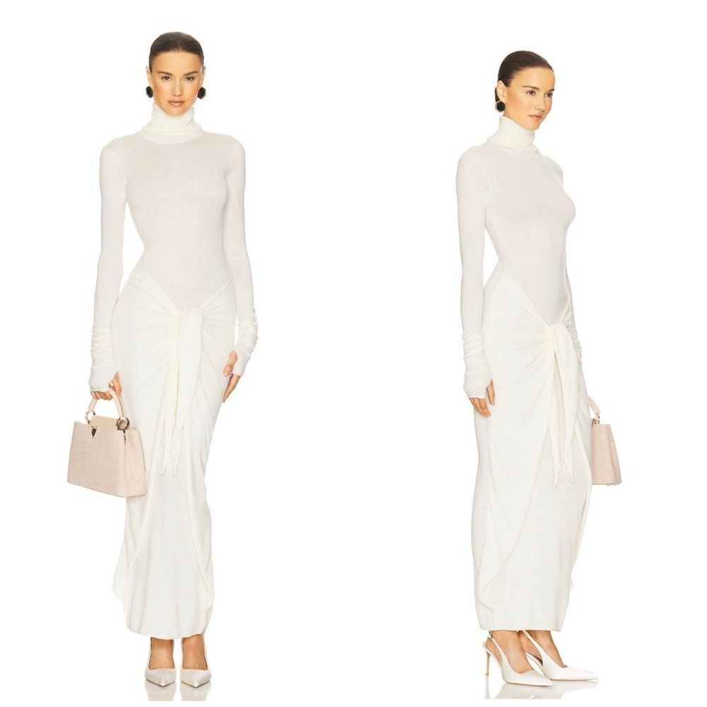 NWT HELSA Oakleigh Maxi Knit Dress in Ivory